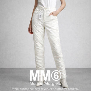 MM6 Maison Margiela NWT Quilted Panel Pants White Nylon Techwear IT 36 US 2